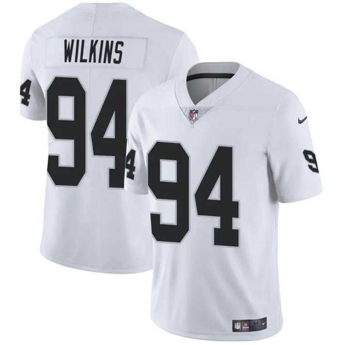 Men & Women & Youth Las Vegas Raiders #94 Christian Wilkins White Vapor Football Stitched Jersey->las vegas raiders->NFL Jersey